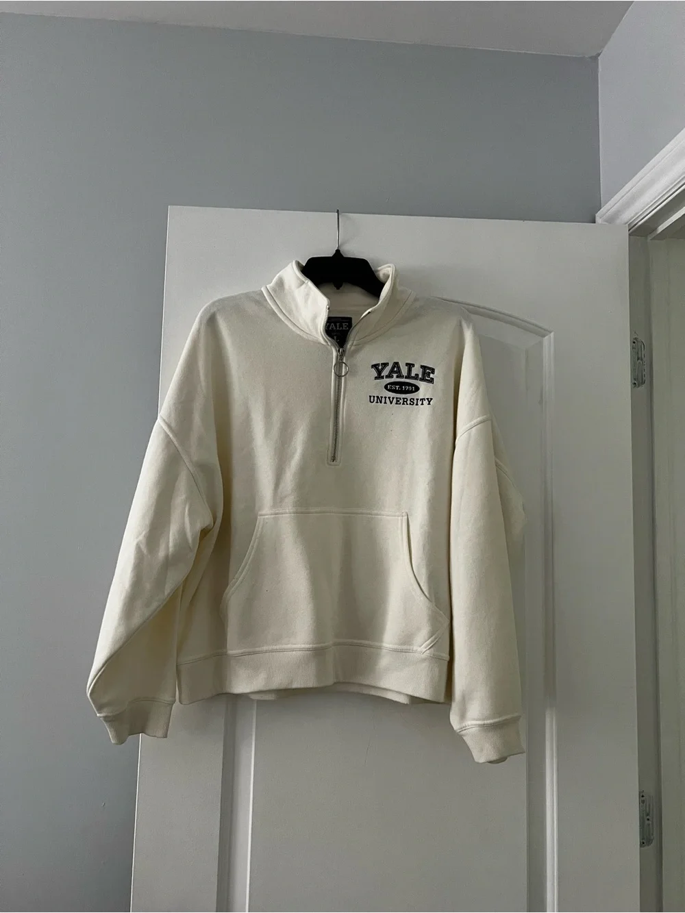Yale University Cream Quarter-Zip Pullover Sweater